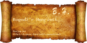 Bognár Henriett névjegykártya
