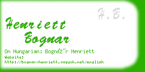 henriett bognar business card